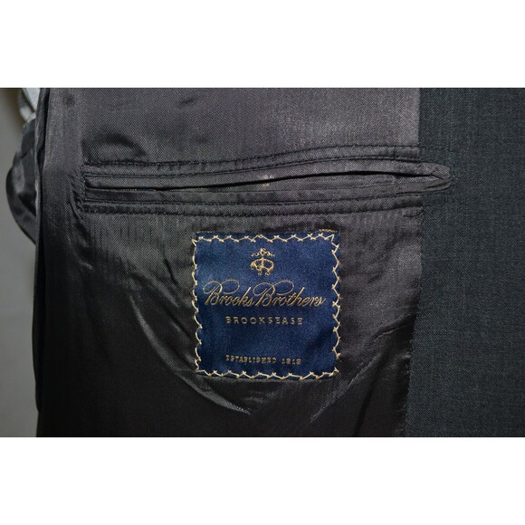 Brooks Brothers‎ Brooksease Wool Blazer Dark Charcoal Gray Sport Coat Sz 44R USA - Picture 9 of 16